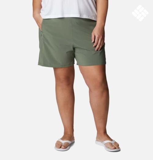 Pantaloni Scurti Columbia PFG Tidal II Dama Masline Verzi | Plus Size HL1M0QZ87